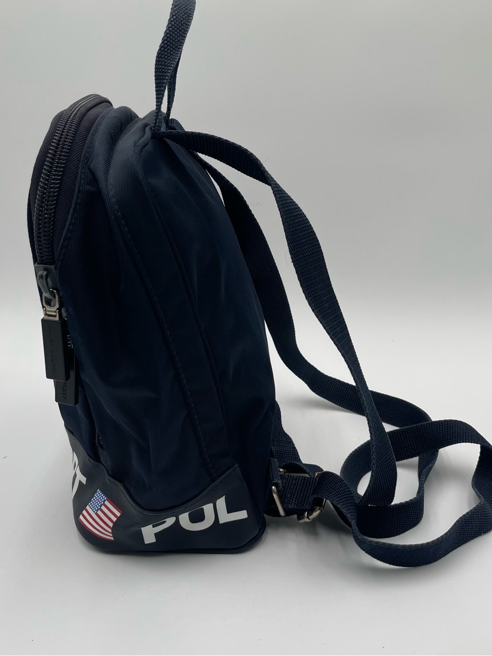 Vintage 90s Polo Sport Ralph Lauren Small Mini Backpack Navy Logo Preppy USA - Picture 4 of 13